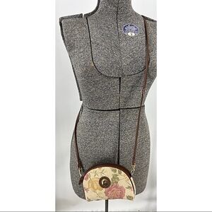 Vintage Carryland made in the USA  canvas coated boho floral crossbody purse